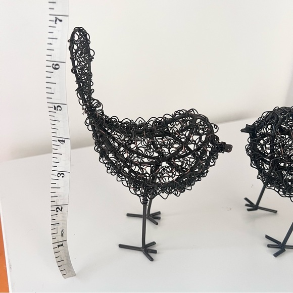 Abbot Collection Curly Woven Standing Bird - Artistic Black Wire Bird Figurines - Picture 2 of 7